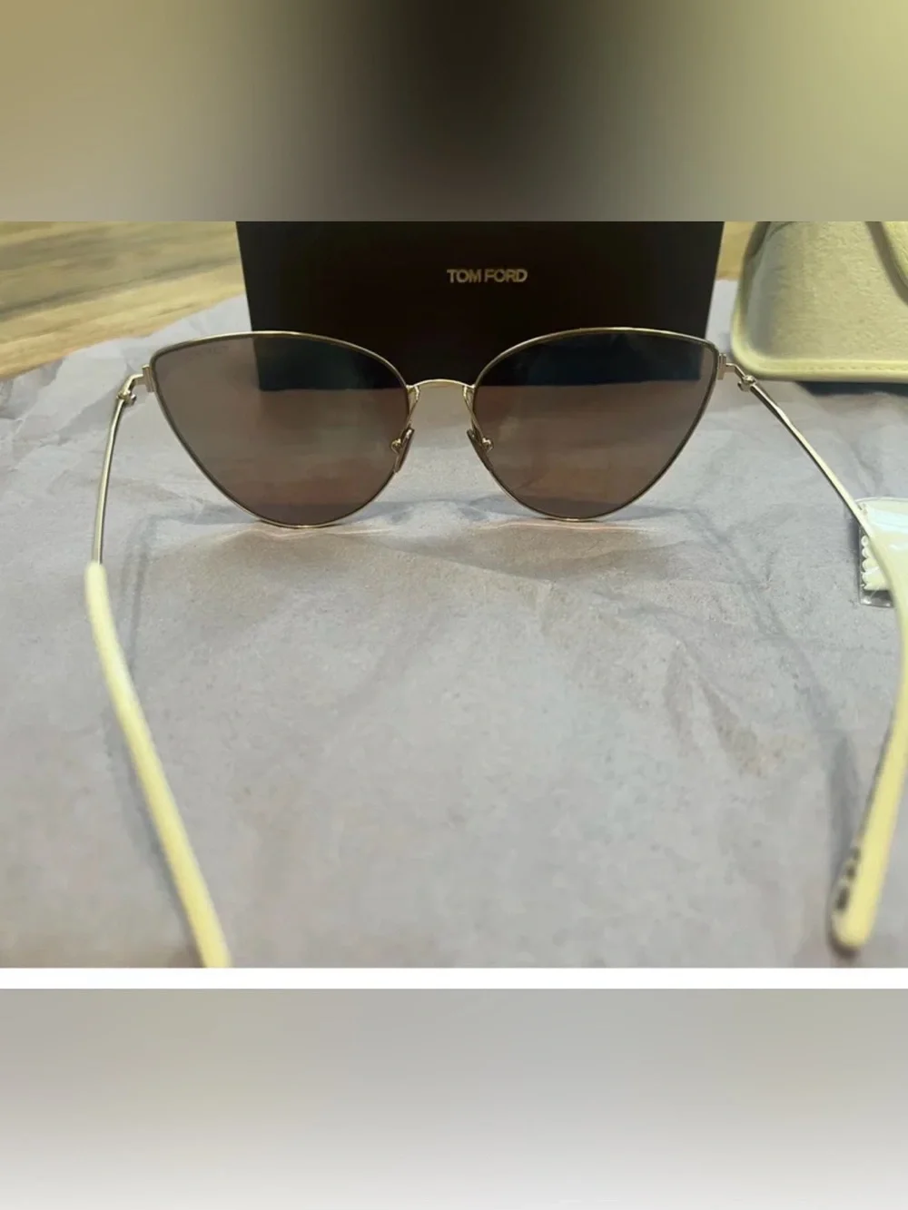 Tom Ford Women's Cat-Eye Sunglasses in Rose Gold Frame and Blush Lenses
